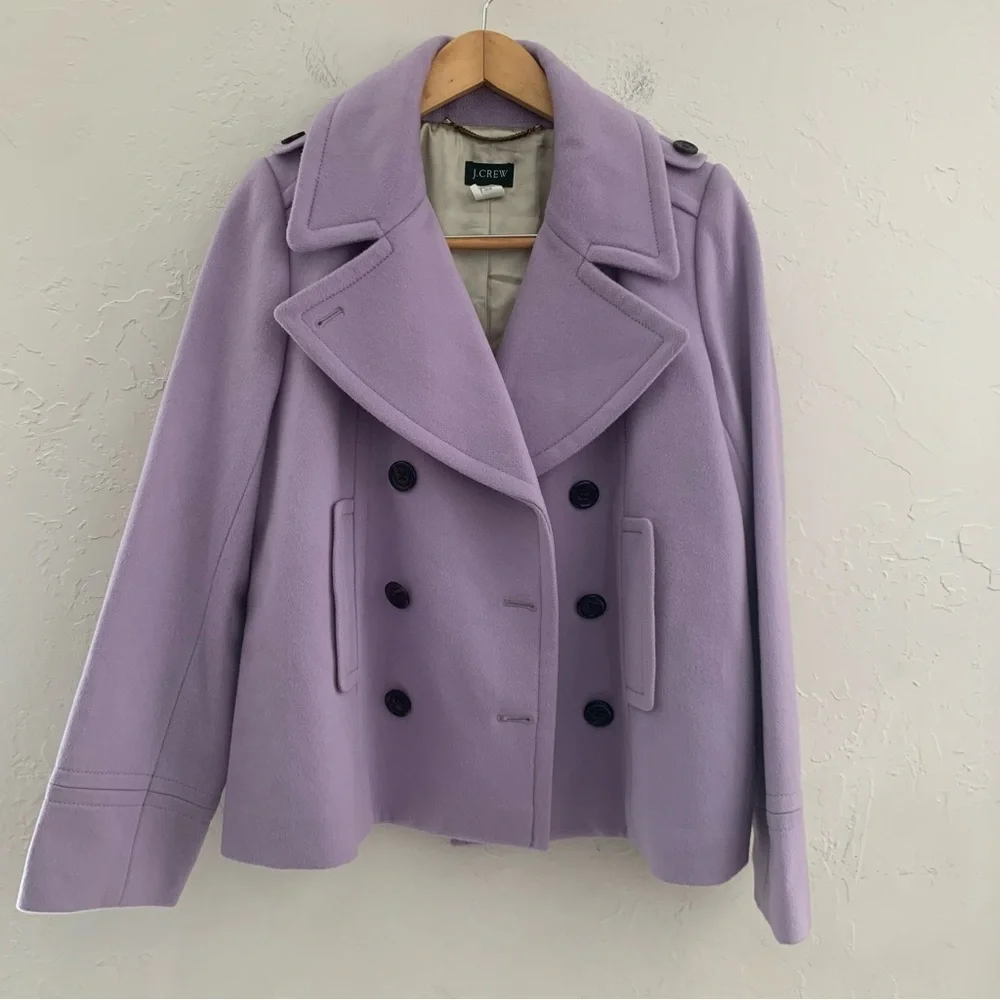 J. Crew Lilac Double-Breasted Pea Coat - Picture 3 of 12